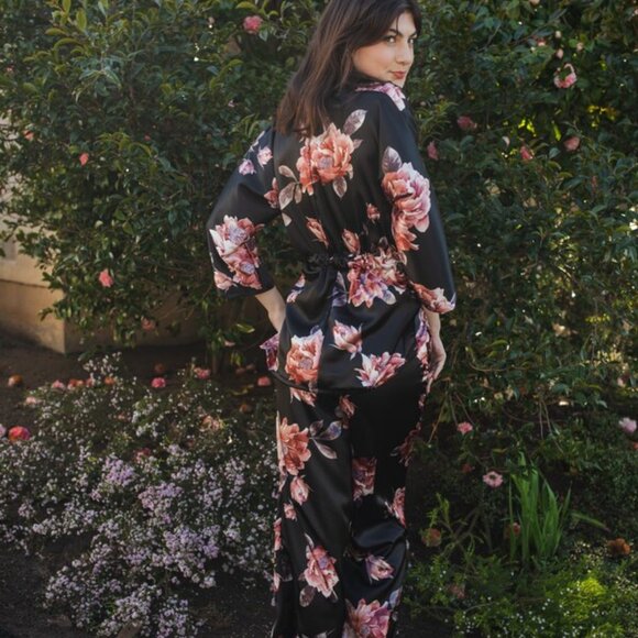 Jennafer Grace XL 2-Piece Set | Palazzo Pants + Fringe Belt Wrap Top (RARE) - Picture 4 of 11